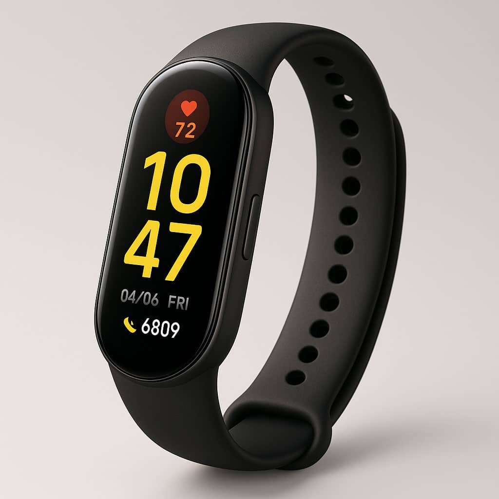 Xiaomi Smart Band 9 Fitness Tracker showing heart rate