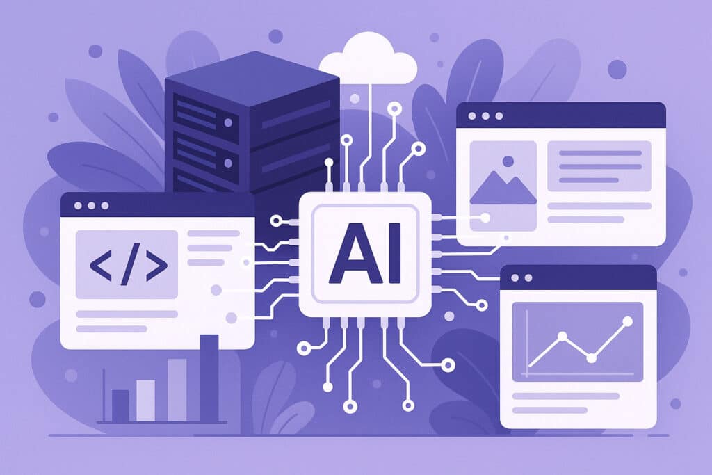 Conceptual illustration of AI infrastructure for modern websites