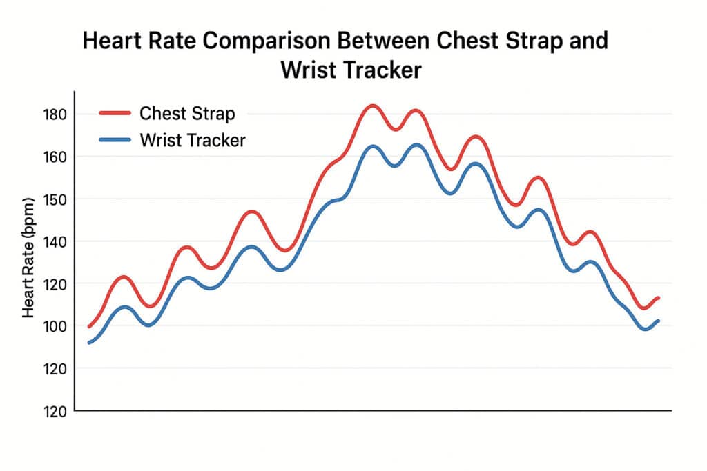 Heart rate comparison between chest strap and wrist tracker
